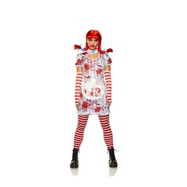 Seeing Red Evil Fast Food Girl Includes Dress, Apron, Gloves, Wig (Medium)