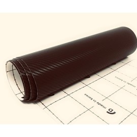 JNK NETWORKS Flexible 3D Carbon Fiber Automotive Car Vinyl Wrap Film Sheet Roll (Brown, 19.6" x 53")