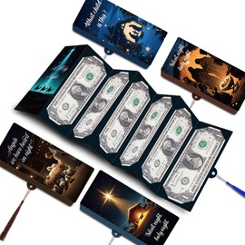 5pcs Religious Christmas Money Holder with 10 Slots, Nativity Scene Christmas Cash Envelopes, Funny Holiday Giving Cash Gifts Ideas for Women Men Kids