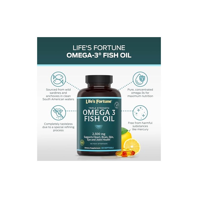 Lifes Fortune Suplemento de concentrado de Omega 3 de aceite