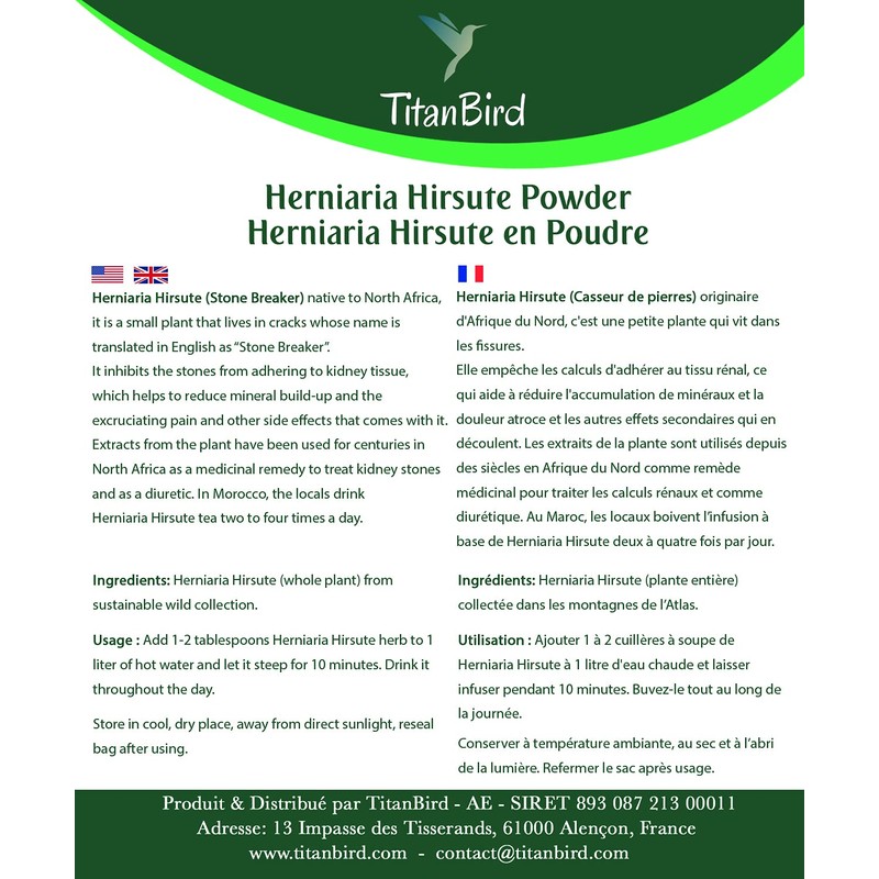 Titanbird Herniaria Hirsute (Stonebreaker) - Kidney & Bladder Cleaning, Wild