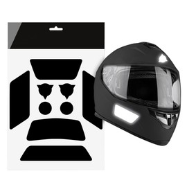 AUTODOMY Reflective Stickers for Motorcycle Helmet – Pack of 9 – Reflectors Helmet – Helmet Sticker Reflective – Motorcycle Helmet Sticker – Motorcycle Sticker – Sport Design (Black Reflective)