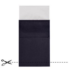 DonDon men's breast pocket handkerchief pre-folded square with cardboard adjustable silver