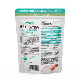 Pronat | Glucosamina & Colágeno Tipo II | Sabor manzana, con Vitamina C y D3, contiene colágeno hidrolizado y gluconato de magnesio