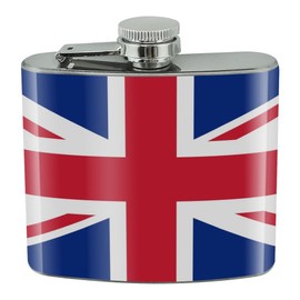 United Kingdom Great Britain Union Jack Country Flag Stainless Steel 5oz Hip Drink Kidney Flask