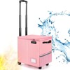 Fireproof File Box with Wheels and Telescopic Handle, Foldable Utility
