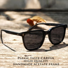 CARFIA Acetate Polarized Sunglasses for Men UV400 Protection Classic Retro Square Shades Driving Glasses