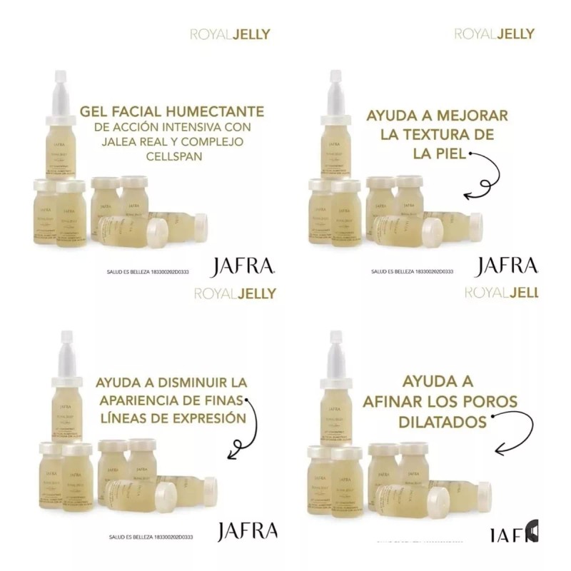 Jafra Ampolletas Con Jalea Real Gel Facial Humectante Set 7