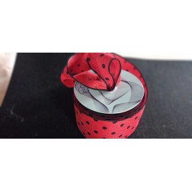 Wired 2.5 In Wide Red Black Polka Dot Ribbon Summer  Spring By Yard Bow Business