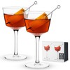 Viski Nick and Nora Glasses, Stemmed Drinkware, Premium Crystal Cocktail