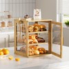 WOWLIVE Bamboo Bread Box for Kitchen Countertop, Large 3 Layers