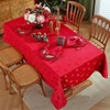 Honellaty Christmas Red Tablecloth, Jacquard Fabric Christmas Tree Pattern Table