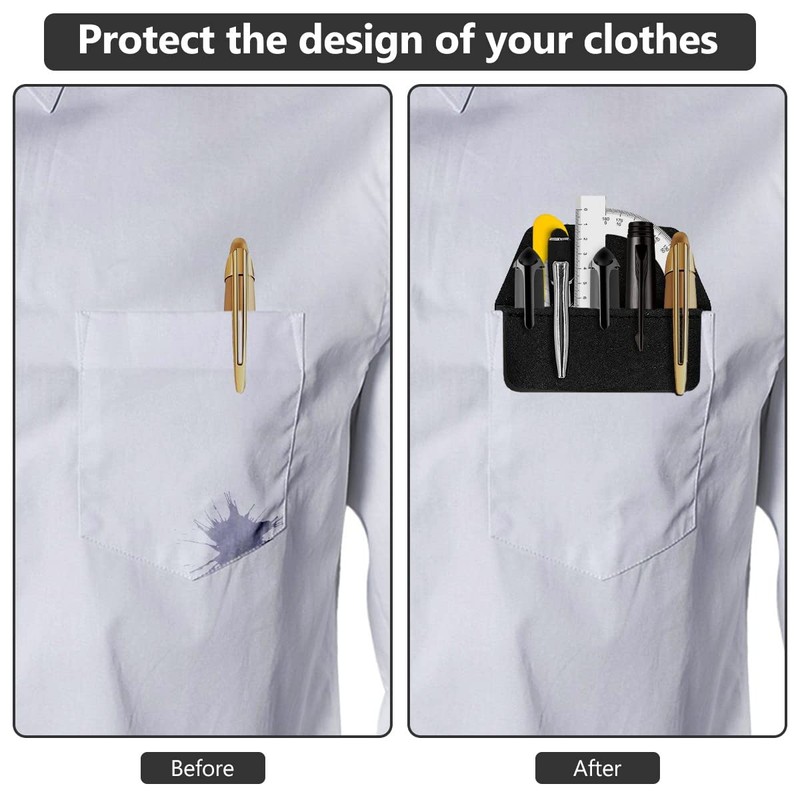 Aidunmis Pen Pocket Protector, 2 Pieces PU Leather Pocket Pen