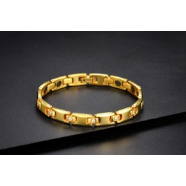 Germanium Bracelet, Magnetic Bracelet, Women's Pure Titanium (99.5%), Lightweight, Hypoallergenic, Popular Item, Titanium, Cubic Zirconia