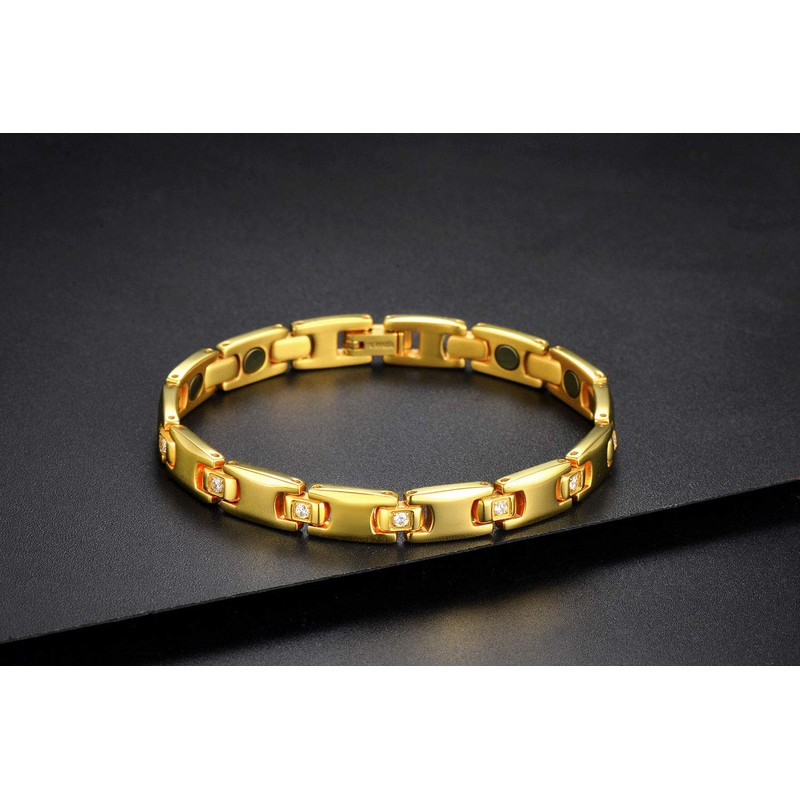 Germanium Bracelet, Magnetic Bracelet, Women's Pure Titanium (99.5%), Lightweight, Hypoallergenic,