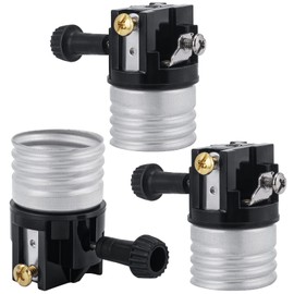 DiCUNO 3-Way Lamp Socket Replacement, Turn Switch Knob, UL Listed, Low-Medium-High Settings, Repair Parts for Table, Floor Lamp, DIY Projects, 3 Packs