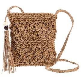 Qianyu Straw Shoulder Bag For Women Summer Small Weave Handmade Handle Tote HandBag Bohemian Shoulder Weave Handbags Vintage Crossbody Beach Bag for Work Travel Outdoor Holiday Beach Travel