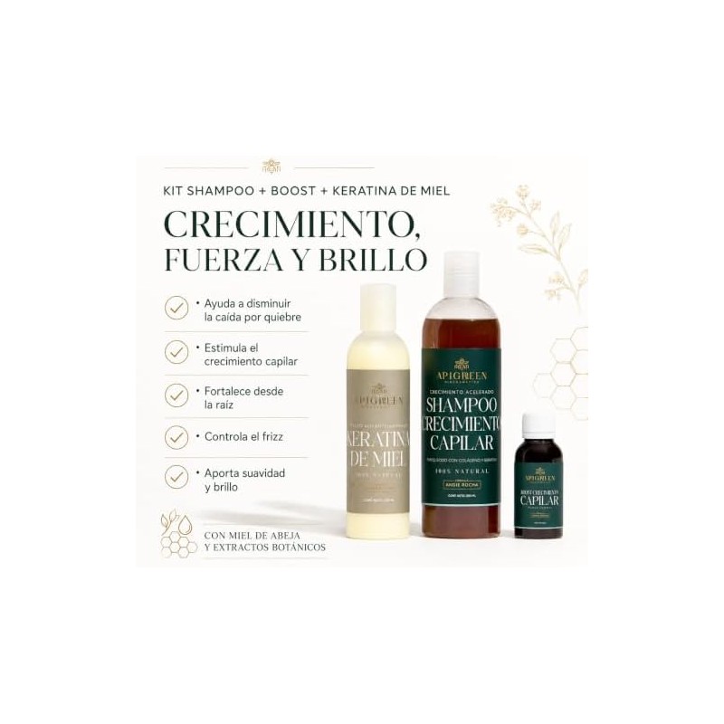 Kit Magico Anticaida Crecimiento Acelerado Con Keratina Hidratación Profunda y