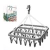 Klomveris 32‑Peg Folding Sock Drying Hanger,Rotatable Plastic Laundry Airer