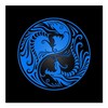 CafePress Blue Yin Yang Dragons with Black Back Square Car
