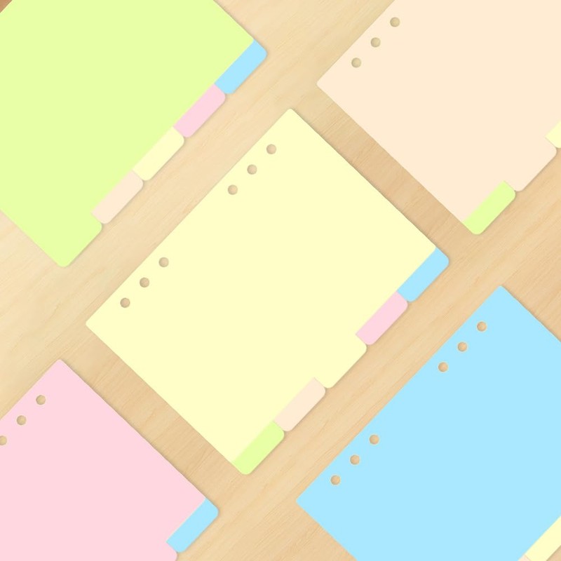 burkfeeg 25 Sheets / 5 Sets Folder Dividers A5 6