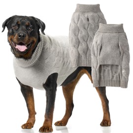 Clark – The Chunky 100% Cashmere Cable Sweater Vest Pet Pullover for Small, Medium and Large Dogs, Cashmere Mist, X-Small
