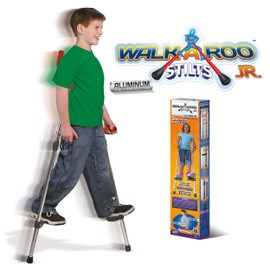 Geospace Original Walkaroo JR. Aluminum Lightweight Stilts with Ergonomic Design for Kids Outdoor/Indoor Active Play and Exercise (110 Lbs Max Weight)