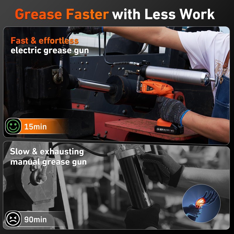 TaskStar 2-in-1 Electric Grease Gun: 10,000 PSI High-Pressure Battery Powered