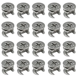 Pack of 20 Eccentric Furniture Connectors YUTOU 15 x 12 mm Furniture Connectors Cabinet Connector Zinc Alloy Eccentric Cam Wheel for Cupboard Drawer Chest of Drawers and Wardrobe Furniture Panels
