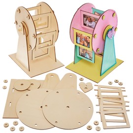 Baker Ross FX958 Ferris Wheel Wooden Photo Frame Set - Pack of 1 Photo Frame Craft Kits for Kids