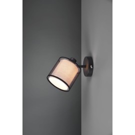 Trio Leuchten Burton 811400132 Wall Spotlight Metal Matte Black Fabric Shade Excl. 1x E14