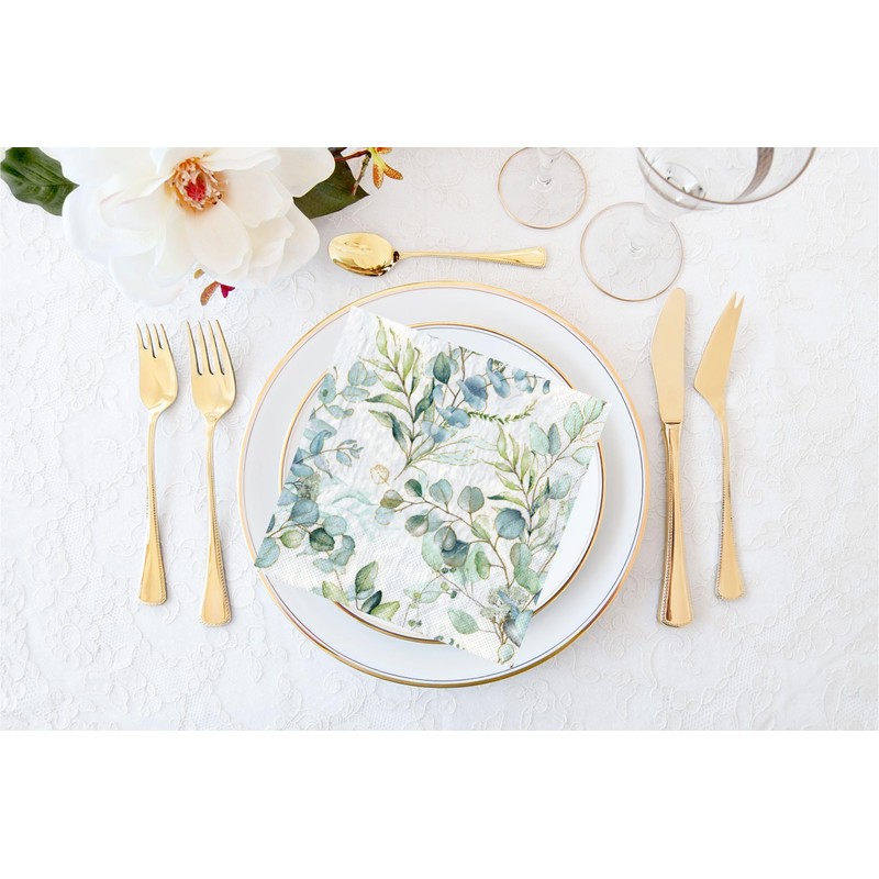 20 Napkins Eucalyptus, Eucalyptus Napkins, Wedding Party Napkins, 33 x