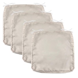 FLYMEI Patio Cushion Covers 20x20x2 Waterproof Outdoor Cushion Cover Replacement 4Packs Outdoor Seat Cushion Slipcover for Rattan Chair Sofa, Beige