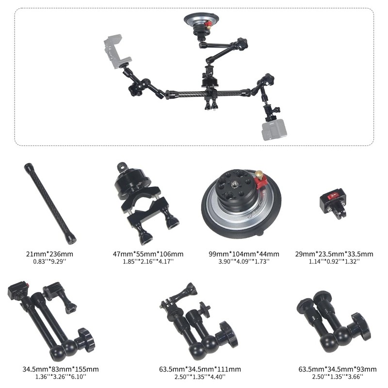 CS PRIORITY Aluminum Alloy 7" 11" Adjustable Magic Arm Bracket