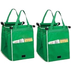 Kandall 2 x Strong Reusable Supermarket Shopping Trolley Bags - Foldable Grocery Grab Bags for Convenient and Eco-Friendly Shopping