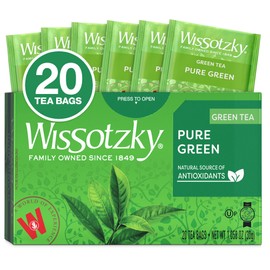 Wissotzky Pure Green Tea, 20 Tea Bags | Antioxidant Rich | Real Green Tea