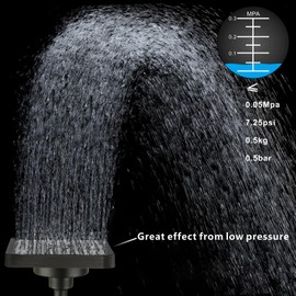 Nuodan High Pressure Rain Shower Head with Filtered - 6" Square Showerhead Filter for Remove Chlorine and Harmful Substances, Improve Hair and Skin Problems, Oil Rubbed Bronze
