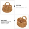 OSALADI Wall-Mounted Kitchen Basket Small Brown Imitation Woven Plastic Container