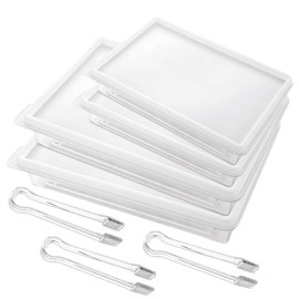 MUXHEL 4 Pcs Food Storage Container for Fridge, Plastic Deli Meat Container for Fridge with Lids, Bacon Keeper Bacon Container for Fridge (650ML×2 ＆ 2000ML×2 ＆ Buffet Serving Tongs×3)