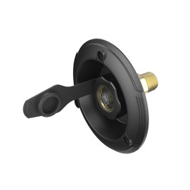 Veepeak RV City Water Inlet with Check Valve, 3/4'' NH to 1/2'' NPT Male Thread Water Connection Fitting, Black Flange with Dust Plug for Camper Motorhome Trailer Marine Freshwater Fill