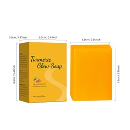 Hppsctink Turmeric Soap, 100 g Turmeric Cleansing Soap, Brightens the Skin and Makes It Smooth, Deep Pore Cleansing, Soap