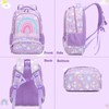 3PCS Rainbow Backpack Set, Purple School Bag with Lunch Box