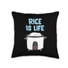 Rice Is Life Love Eating Rice Cooking Rice Throw Pillow