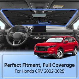 Windshield Sun Shade Umbrella for Honda CRV 2002-2025, 360 Rotation Car Sunshade for Front Window, Highly Reflective Sun Shield Visor for UV Protection, Keep Car Cool Accessories