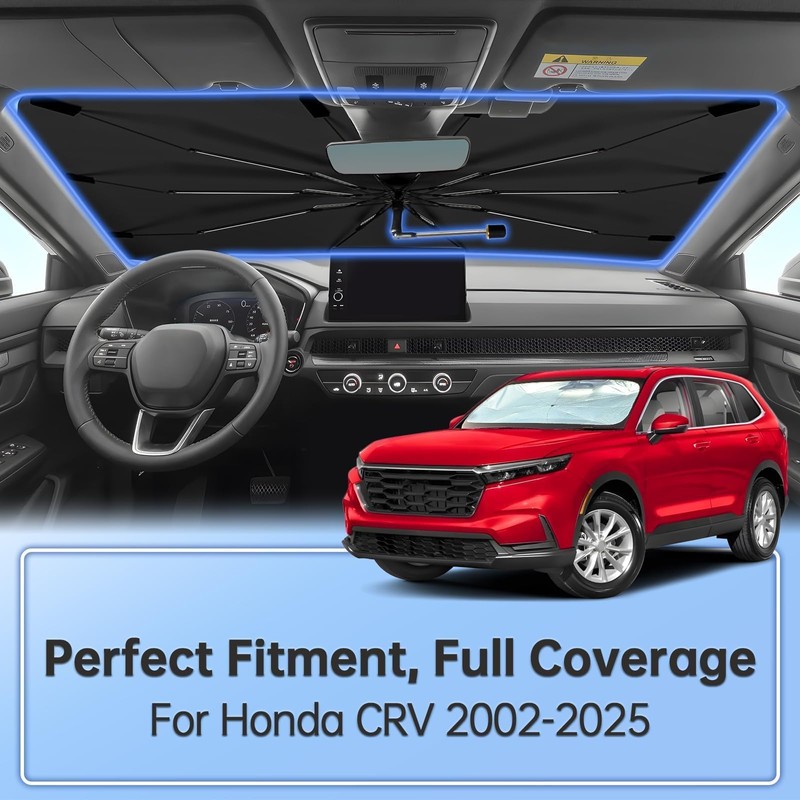 Windshield Sun Shade Umbrella for Honda CRV 2002-2025, 360 Rotation