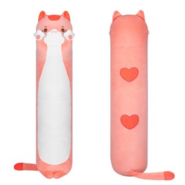 Mewaii 70 cm Cuddly Toy, Kawaii Long Cat Plush Cushion, Pink Stuffed Toys, Plush Toy, Stuffed Animal Toy, Cuddly Cushion Gift, Plush Cushion