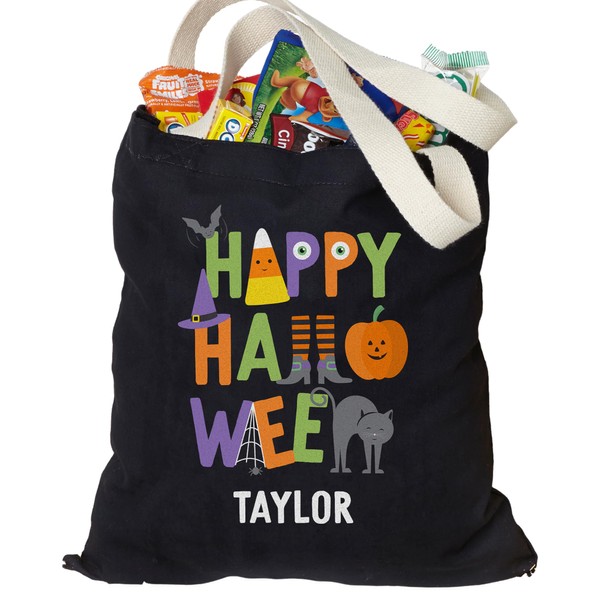 Personalization Universe Trick or Treat Halloween Candy Tote Bag, 100%