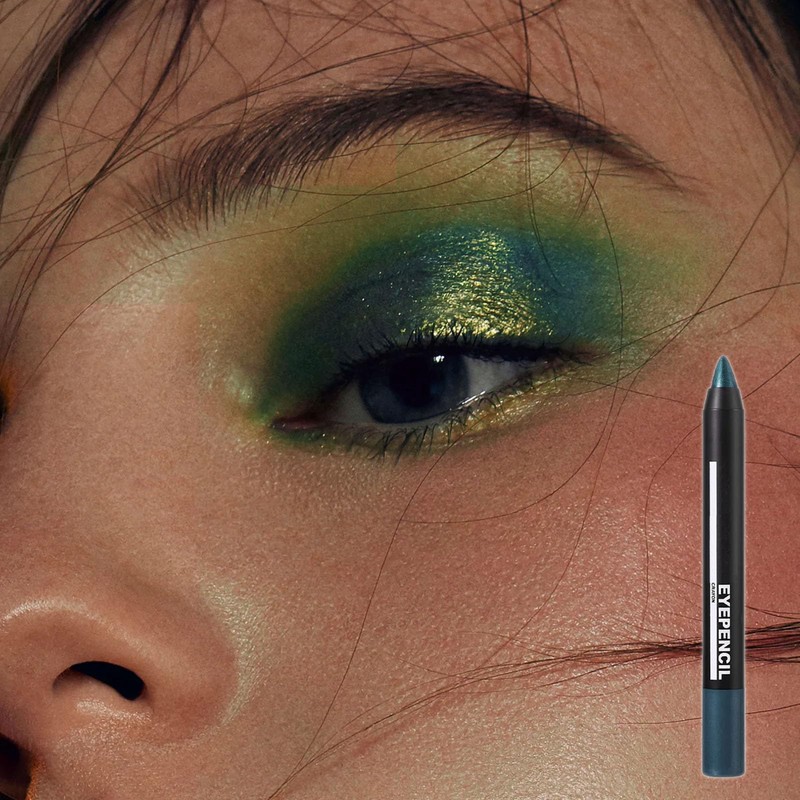 Green Shimmer Eyeshadow Stick, Jungle Green Eye Shadow Pencil, Creamy