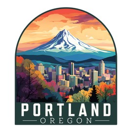 Portland Oregon Design A Souvenir Decorative Flat Magnet 2-Inch