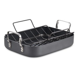 Cooks Standard Hard Anodized Roaster, 16-inch x 12-inch, Black